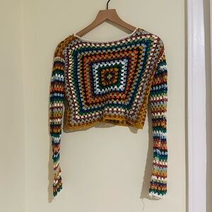 Multicolor Crochet Knit Ghanda Top